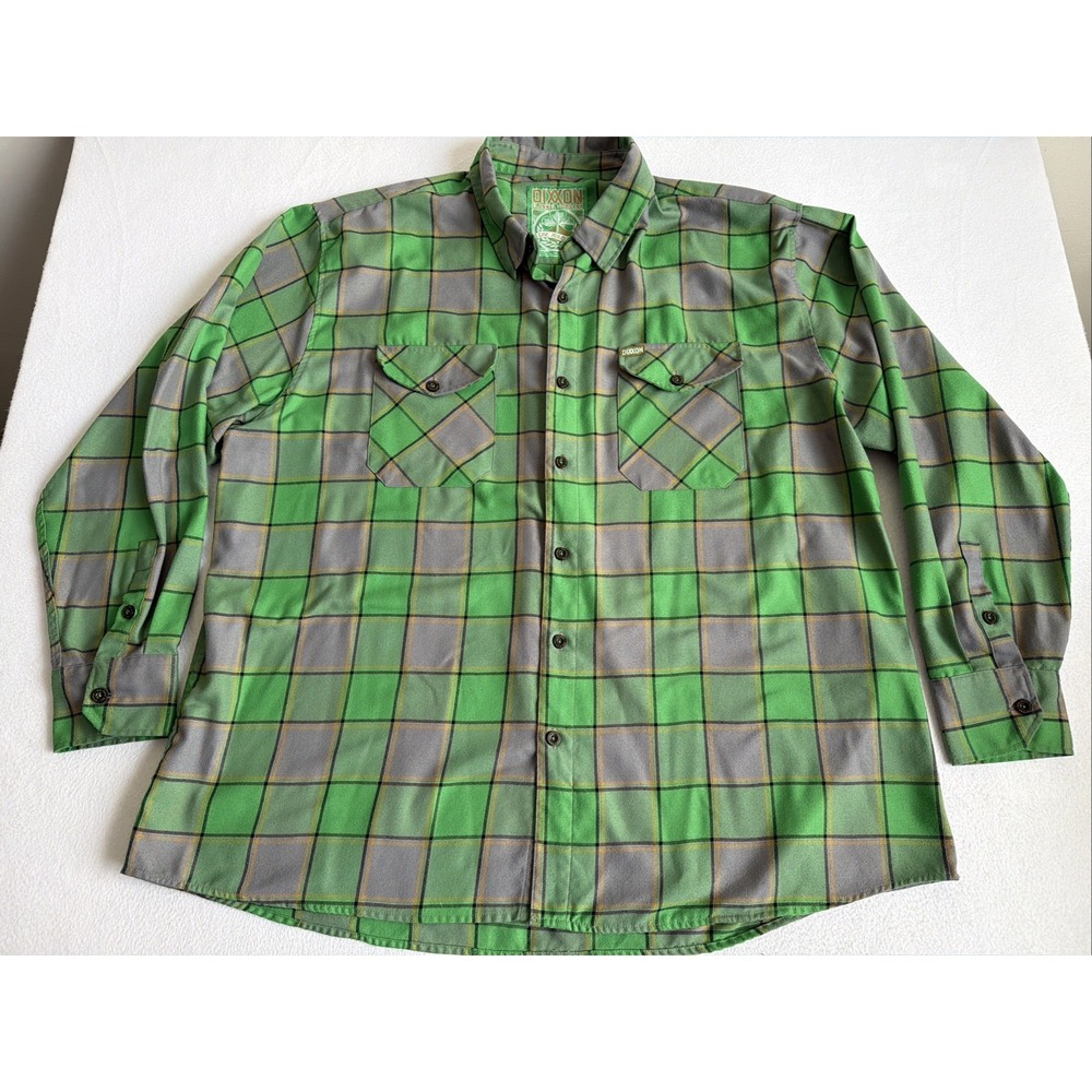 Dixxon Flannel Shirt Mens 4XL Green Plaid The Auld Pub Long Sleeve